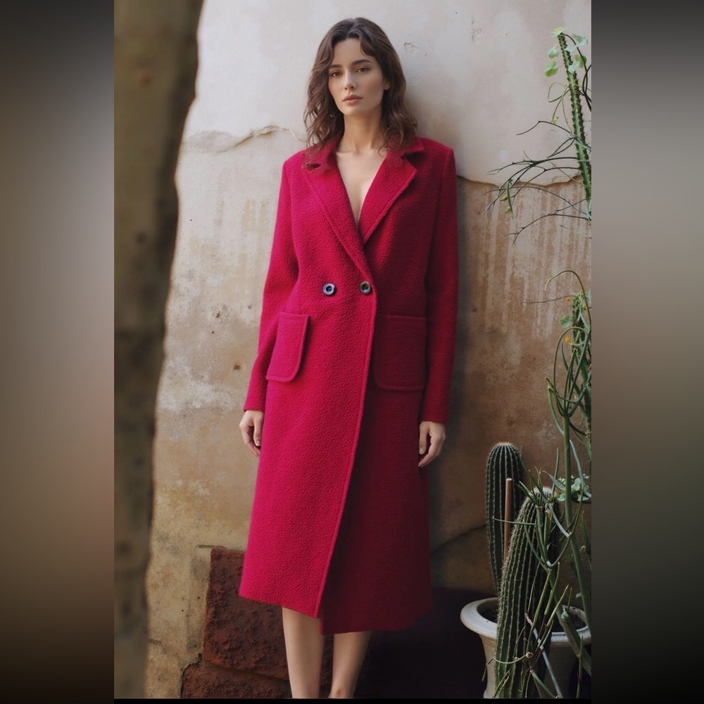 MADE IN ITALY Elegant Red Long Coat